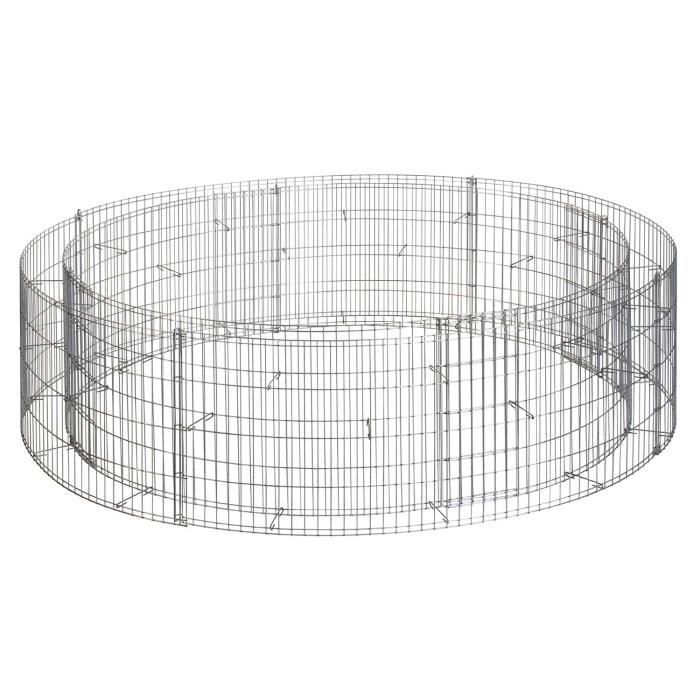 Bassin A Poisson Exterieur Bassin Surélevé Gabion Bellissa - Diamètre 146/126 Cm, Hauteur 40 Cm | Avec Bâche Et Film | Jardin, Balcon Robot Tondeuse
