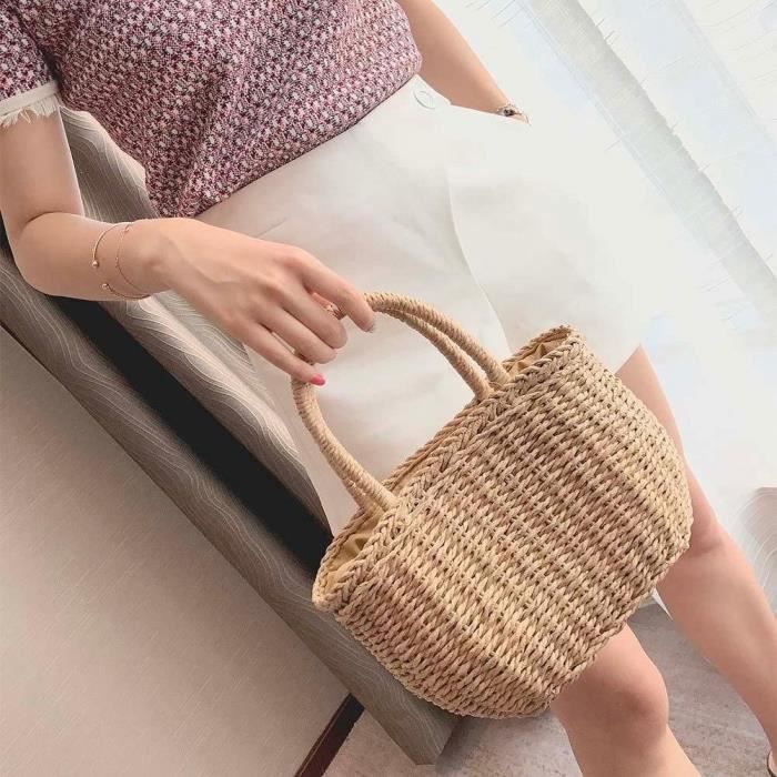 Petit sac store a main paille