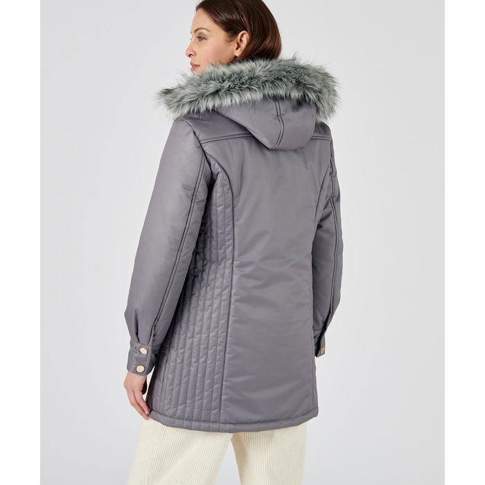 Damart Parka Thermolactyl à piqûres fantaisie Anthracite