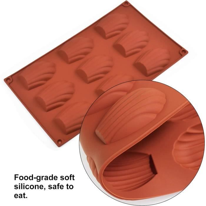 Lot de 2 Silicone Moule à Gâteau Madeleine Moulle de Cuisson