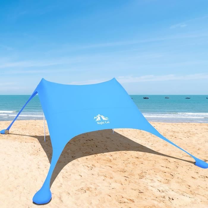 Tente De Plage Familiale Rhino Valley 10x10 FT - Parasol Canopy Anti-UV Bleue