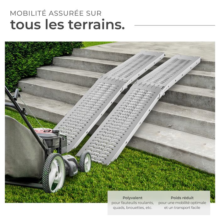 DURHAND Rampes De Chargement Voiture Plastique - 2 Pièces, 2,5 Tonnes, 91x30x21 Cm, Antidérapantes