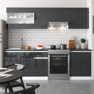 Vicco Mueble de cocina Fame-Line, Gris/beige/blanco, 240 cm sin