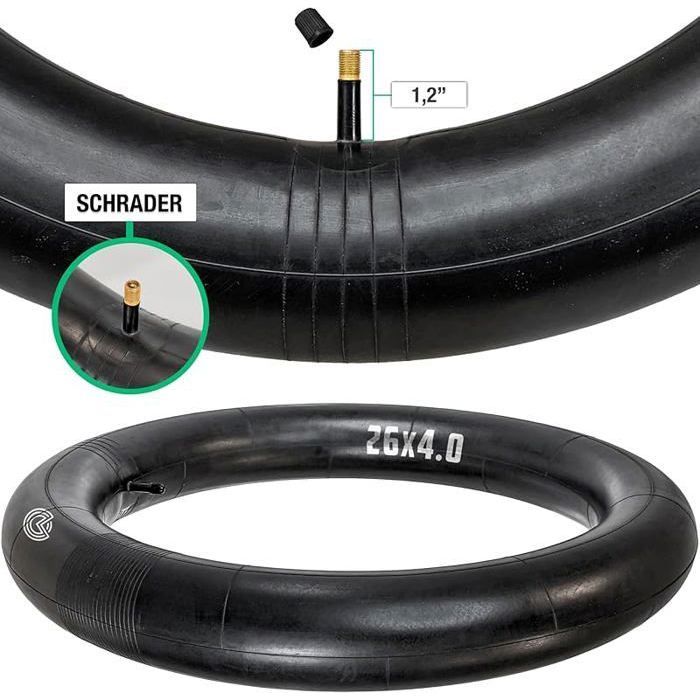 MOOVMOOV Chambre à Air 20x4 - Valve Schrader Pour Fat Bike/VTT/électrique (x2)