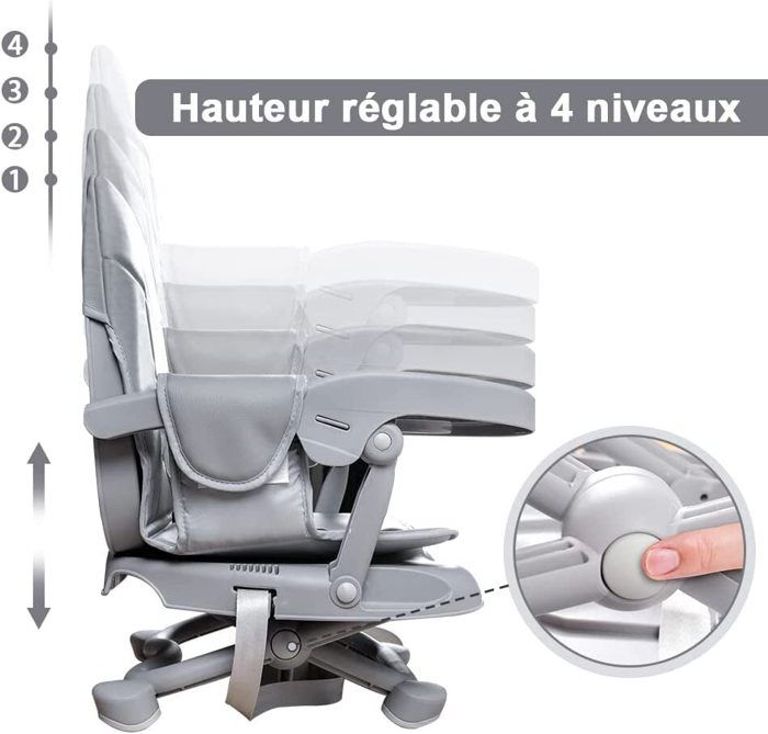Chaise De Shampoing Pliable Siège Rehausseur Enfant Inclinable Réglable 0-10 Ans Pour Salle De Bain