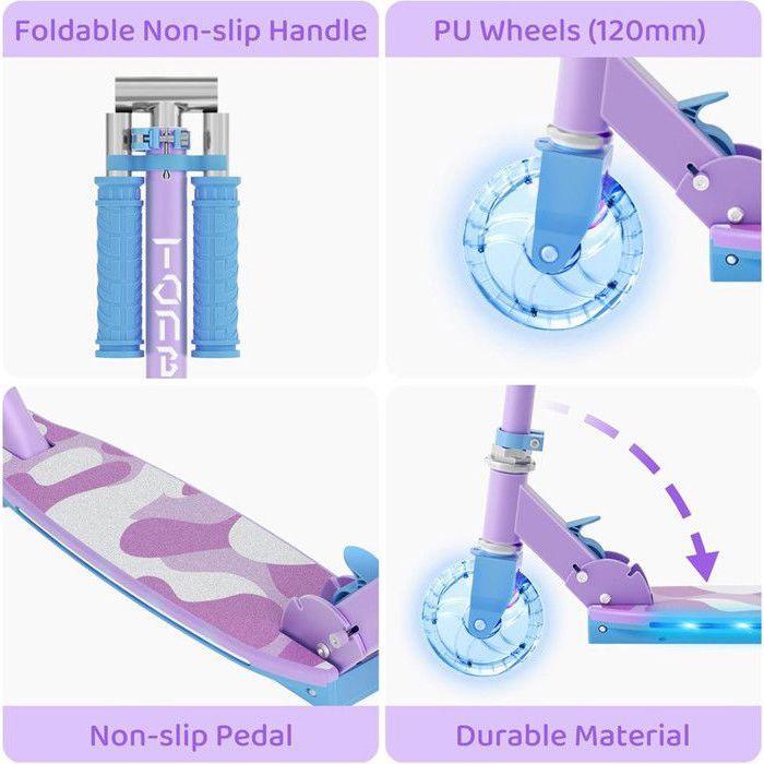 TONBUX Trottinette pour Enfants de 3 à 12 Ans, avec Planche Lumineuse Cool et Roues en Polyuréthane, Hauteur Réglable en 3 Niveaux, avec Support, Légère, Trottinete Enfants de 3 Ans, Blanc TONBUX Trottinette pour Enfants de 3 à 12 Ans, avec Planche Lumineuse Cool et Roues en Polyuréthane, Hauteur Réglable en 3 Niveaux, avec Support, Légère, Trottinete Enfants de 3 Ans, Blanc