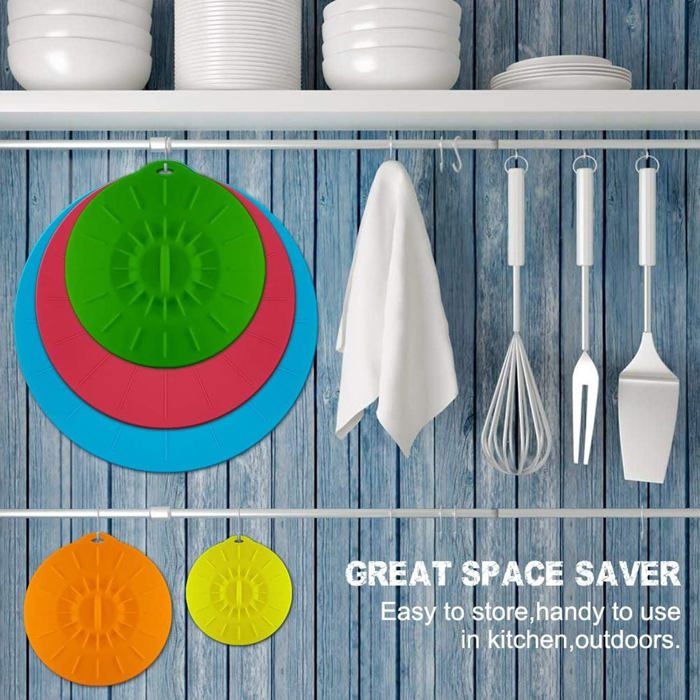 Lot De 5 Couvercles En Silicone Résistants à La Chaleur Pour