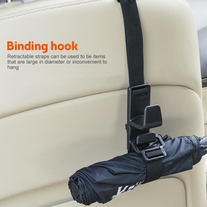 Noir - Crochet de siège arrière de voiture universel, Clip de fixation  automatique réglable, Support de sac d