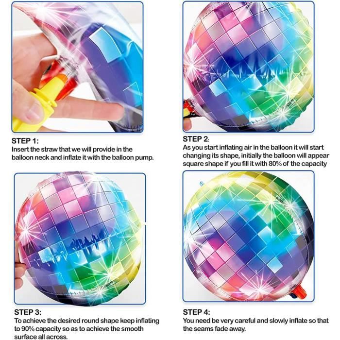 Ballons En Aluminium Disco,Boule De Paillettes D'Argent,6 Pièces Argent  Boule À Facettes Disco Miroir Boule Disco Pour Fête D[H5735] - Cdiscount TV  Son Photo