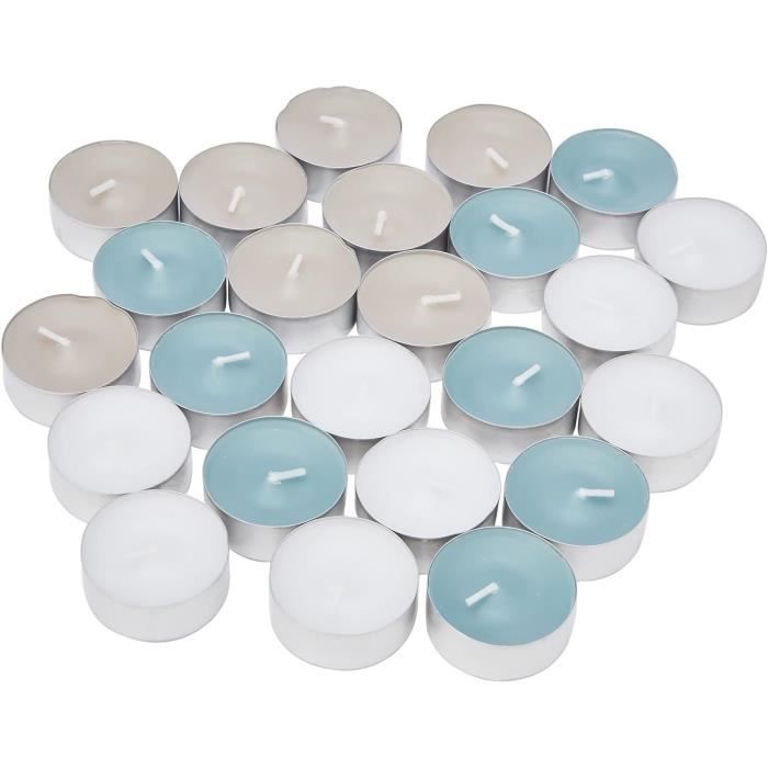 Ivyline SPAAS 30 Bougies Chauffe-Plats parfumées Couleurs Assorties, ± 4,5 Heures - Sensual Blush, Blanc
