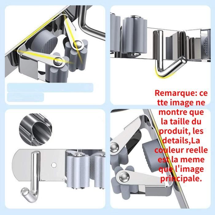 PORTE BALAI URAL - Accroche Balai En Acier Inoxydable, Support Cintre De Range EUR 27,49