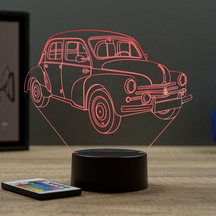 Lampe 3D LED Personnalisable – 16 Couleurs, Illusion 3D – Cadeau Personnalisé Avec Nom/Message – Fabriqué En France