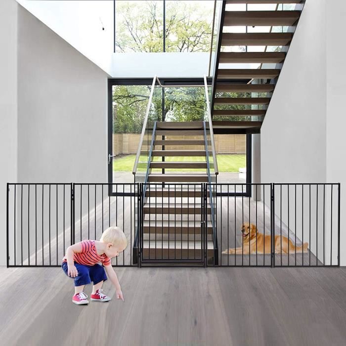 Barrière de sécurité grille de protection pour enfants pour cheminée et  escaliers longeur totale 3 mètres