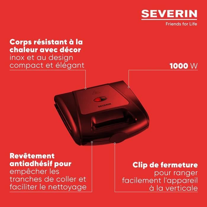SEVERIN - Appareil à croque monsieur 3 en 1 / 1000w