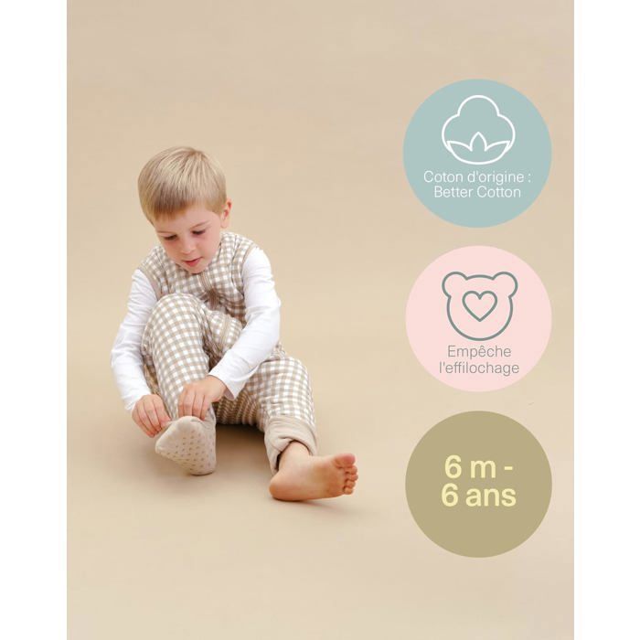 molis&co - Gigoteuse pour bébé avec Pieds et Chaussette - Gigoteuse Tog 2.5 - Turbulette Hiver pour Bébé, Fille Garçon - 100% Coton (certifiée Oeko-TEX) - Burgundy Stripes (2 Ans