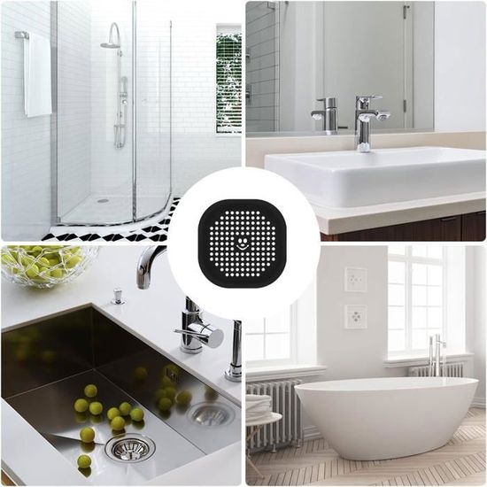 Filtre Drain Silicone Avec Ventouse - Protection Pour évier Cuisine Et Salle De Bain 14.5x14.5cm