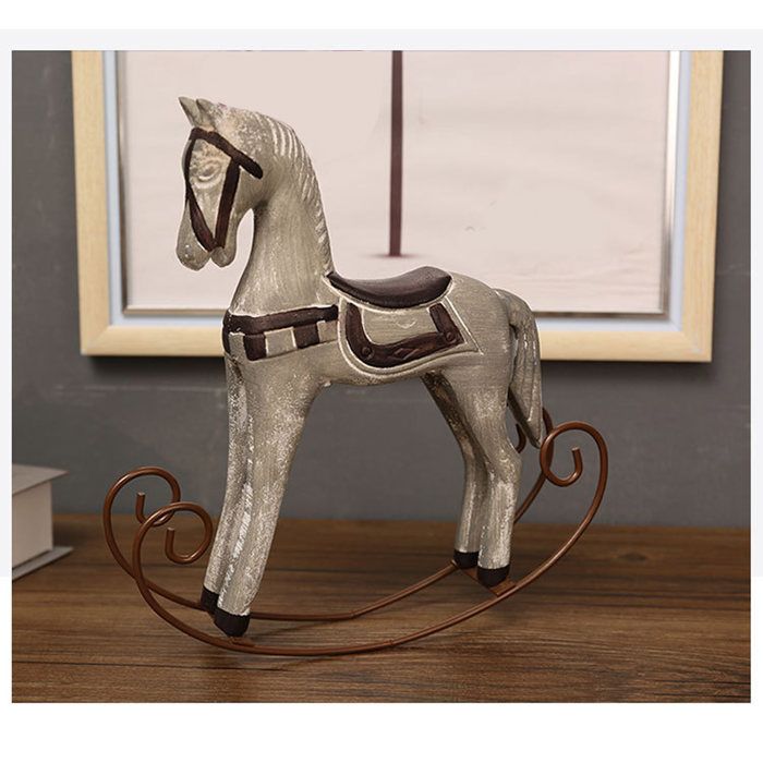 STATUE - STATUETTE Figurine de cheval minimaliste décorative en bois