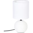 Atmosphera - Lampe céramique blanche H25 D, 13 x H, 25 cm Blanc-0