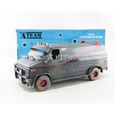 Voiture Miniature de Collection - GREENLIGHT COLLECTIBLES 1/18 - GMC A Team Version Trouee - Van Agence Tous Risques - Black / Red-0