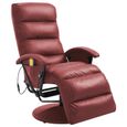 MA -1072Luxueuse - Fauteuil de massage Fauteuil de soins Relaxant Fauteuil relax Confortable  TV Rouge bordeaux Similicuir-0