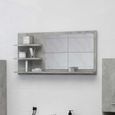 :)50381 GRAND Miroir de salle de bain ECONOMIQUE - Miroir mural - Style baroque Gris béton 90x10,5x45 cm Aggloméré-0