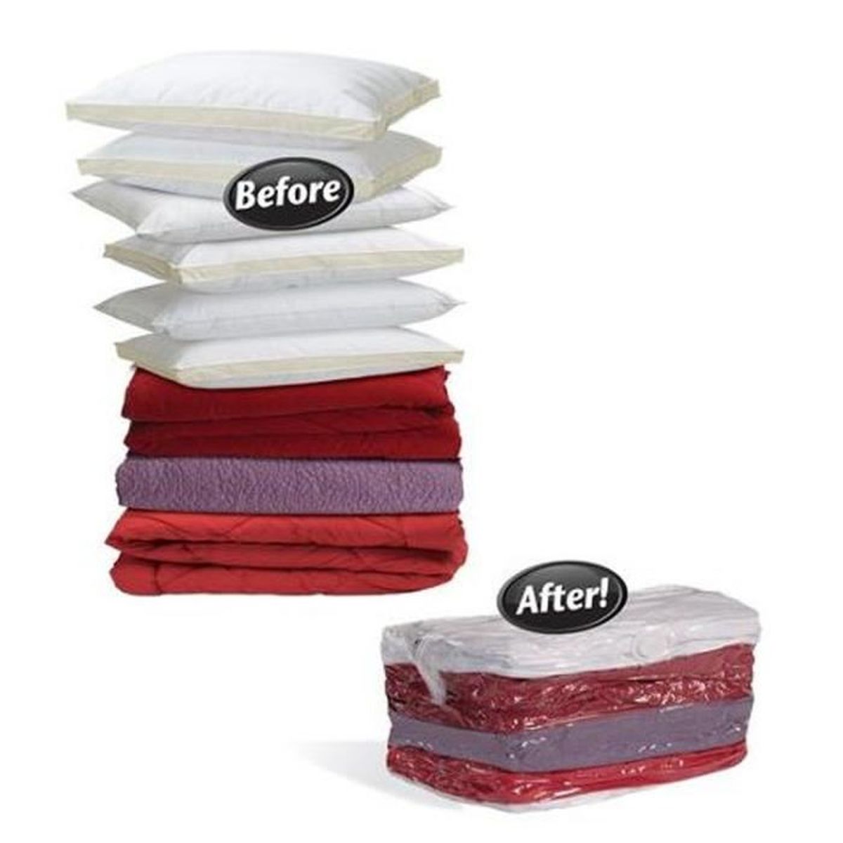 2pcs Housse de Rangement Sous Vide Sac de Compression pour Couette