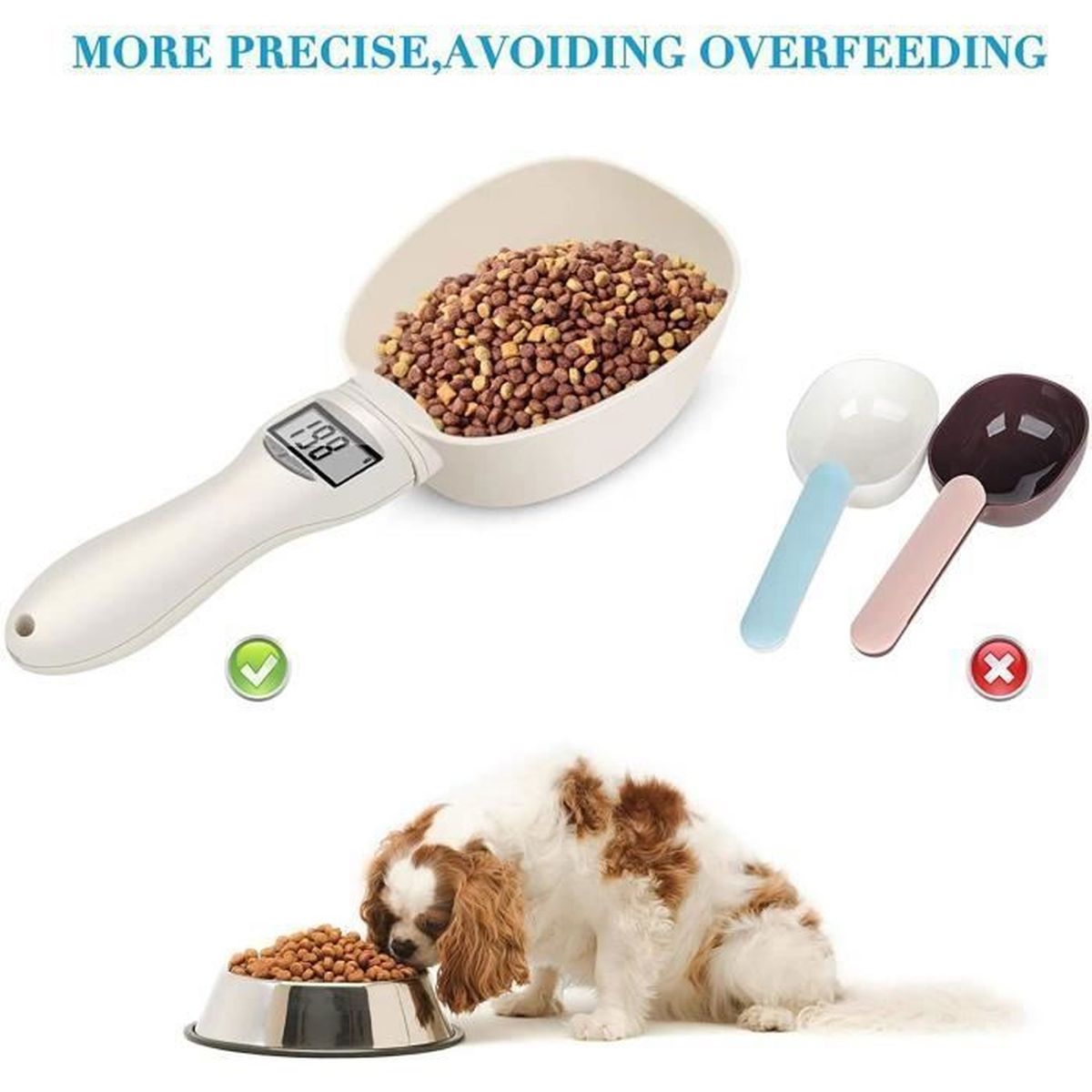 Balance Cuillère Électronique Blanc Compact Sensible Haute Précision Cuillère À Mesurer Amovible