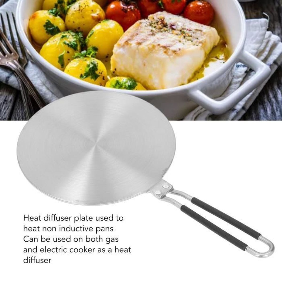Plaque Diffuseur De Chaleur Pour Induction HpLive - En Acier Inoxydable, Tailles 13/20/24/28 Cm - Pour Utiliser Toutes Vos Casseroles Sur Plaque à Induction