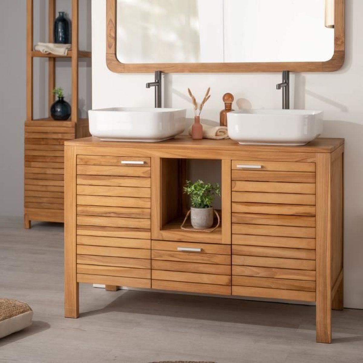 meuble teck sous vasque