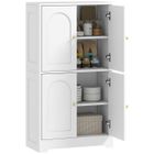 Buffet cuisine - HOMCOM - 4 portes cintrées et 2 étagères réglables - 60 x 30 x 110 cm - panneau de particules - blanc