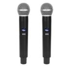 QIILU CEN Ensemble de micros sans fil en métal Système de microphone sans fil professionnel 1 pour 2 microphones dynamiques sans fil