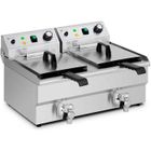 ROYAL CATERING Friteuse Électrique Professionnelle Inox 2 Bacs Restaurant 2 x 11 L 6 000 W
