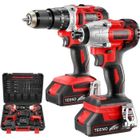 Pack 2 outils TEENO - Visseuse a Choc 100Nm + Perceuse a Percussion 45Nm - 2 Batteries 2Ah