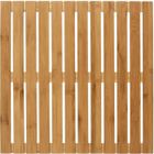 WENKO Caillebotis douche bois, tapis bambou salle de bain, usage intérieur et extérieur, Bambou, 50x50 cm, Marron