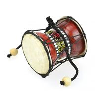 Mini Djembé Tambourin en bois et peau - Objet déco et instrument de musique