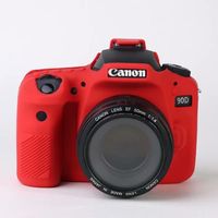 Autres accessoires photo,Coque de protection en Silicone pour appareil photo,pour Canon 90D 77D 750D 5D2 5D3 5D4 6D - Type 90D red