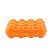 HURRISE Plateau d'oeufs Boîte de rangement pour plateau à œufs en plastique à double face avec poignée pour 12 œufs (orange)