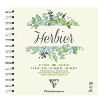 Clairefontaine - Un Herbier cahier spiralé 21x21cm 180g 64 pages avec intercalaires mousseline - 975178C