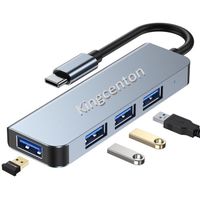 Kingcenton HUB USB C 4 en 1, Multiport Adaptateur USB C TypeC Hub 4 Ports pour Lenovo DELL XPS MacBook Air Samsung Note10 S10 S9