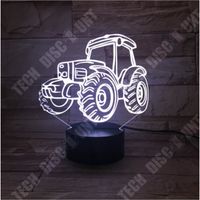 TD® Tracteur 3D LED Lumière de Nuit 7 Couleurs Tactile Bébé Sommeil Éclairage Lampe de Table De Voiture Salon Lampe Enfants Cadeau