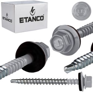 Lot 100 Vis Étanches A2 4,5x35mm – Rondelle EPDM 15mm, Tête Torx 20, Inox, Pour Toiture Et Bardage