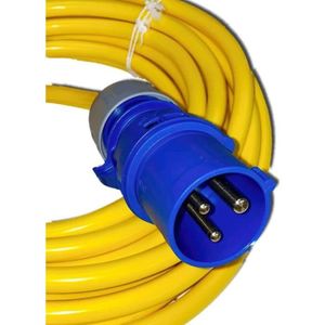 RALLONGE Câble blindé de camping de 10m - Certifié CEE - 3G2,5 - 230V - Jaune - IntuiFlex