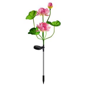 DÉCORATION LUMINEUSE Lotus Rose  Lampe solaire Led en forme de fleur'ho