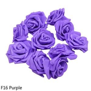 FLEUR ARTIFICIELLE 8cm - F16 Violet - Grandes roses sans tige en mous