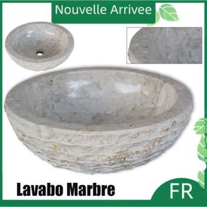 LAVABO - VASQUE Viesurchoix© Lavabo Marbre 40 cm Crème Expédition Rapide