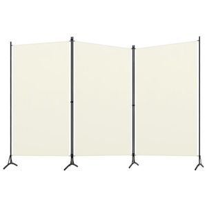 CLÔTURE - GRILLAGE Cloison de séparation 3 panneaux Blanc crème 260x180 cm  HILILAND --LIS POIS: 3.69 ★