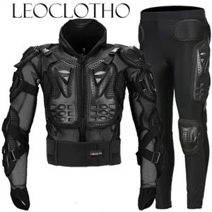 COMBINAISON DE PILOTE LEOCLOTHO-Combinaison de moto armure homme costume 2 pièces veste + pantalon ensemble de vêtement protection complète du corps