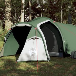 TENTE DE CAMPING Tente de camping 4 personnes vert 360x140x105 cm t