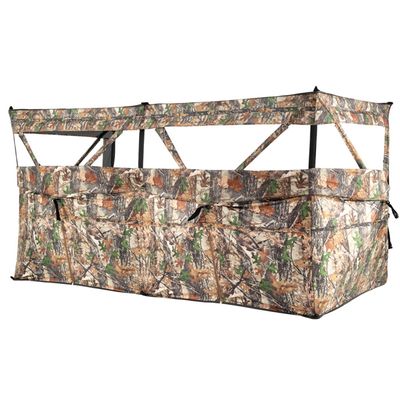 Tente De Chasse COSTWAY 2-3 Pers. – Camouflage, 270° De Visibilité, Montage Pop-up, Porte Magnétique, 4 Fenêtres, 146x146x170 Cm, 5 Kg