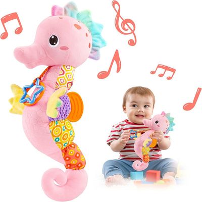 Jouet peluche chenille musicale - Jeux d'éveil sensoriel Montessori pour bébé 0-6 mois avec hochet et miroir - Cadeau naissance garç - Puériculture & Eveil bébé